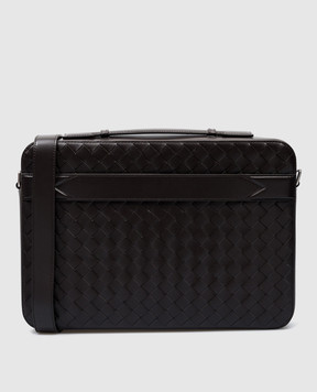 Bottega Veneta Коричневая кожаная деловая сумка GETAWAY с плетением Intrecciato 786662V2HL1