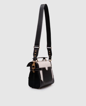Balmain Бежевая комбинированная сумка Raffia B-Buzz 23 EN0DB530TRHS