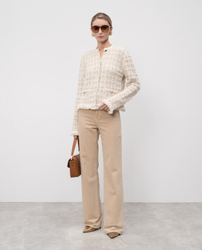 Twinset Бежевий кардиган з люрексом 251TP3571