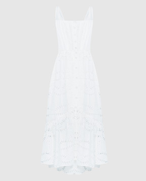 Charo Ruiz Белое платье-рубашка Nyssi с вышивкой бродери 243620