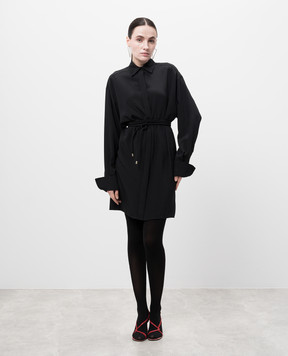 Max Mara Sportmax Чорна сукня-сорочка EOLIE із шовку EOLIE