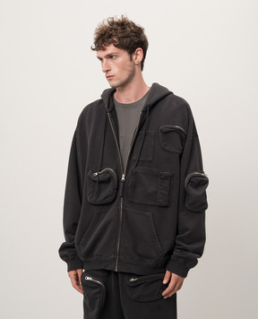Maison Margiela MM6 Сіра спортивна куртка з принтом логотипа SH0HG0003M25003
