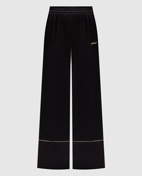 Off-White Коричневі штани з шовком OWCA18KS25FAB002