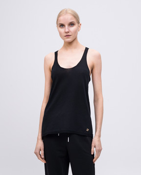 Twinset Черный топ с логотипом 251TF3011