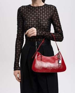 Givenchy Червона шкіряна лакована сумка-хобо Lucky Lock BB511JB25Y