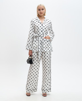 Dolce&Gabbana Белая блуза из шелка в горох F5I89TIS1VI
