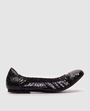 Brunello Cucinelli Синие балетки из кожи питона MZDCUC764