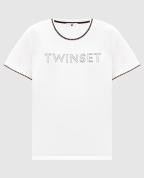 Twinset Біла футболка з логотипом 252LI2KAA