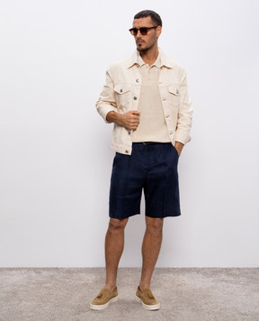 Brunello Cucinelli Бежева джинсова куртка M277P6910
