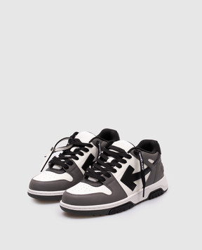 Off-White Сірі шкіряні кросівки Out OF Office OWIA259C99LEA012