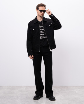 Alexander McQueen Чорна футболка з принтом 815069QTAC7