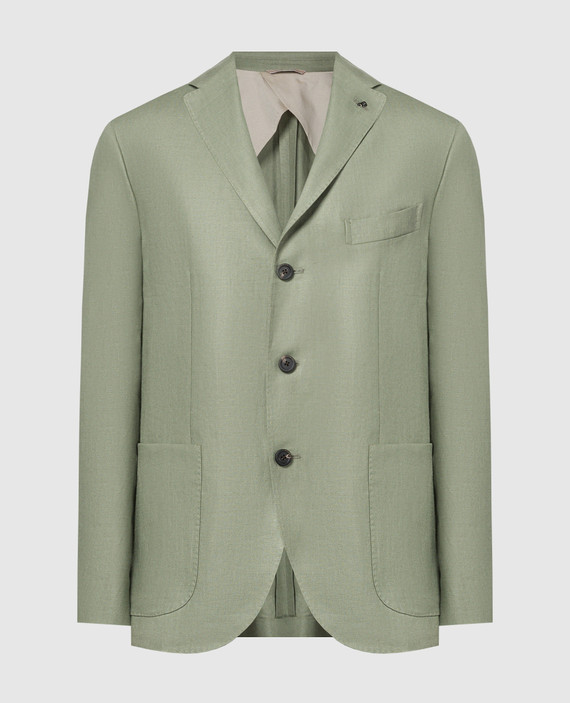 Green linen blazer