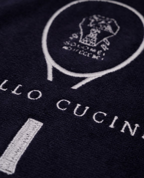 Brunello Cucinelli Синее полотенце с вышивкой логотипа ML925TN67T