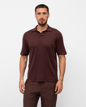 Loro Piana Коричневе поло Mazzorbo з шовком FAO2775