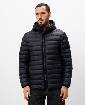 Stone Island Синяя стеганная пуховая куртка с логотипом 811540324