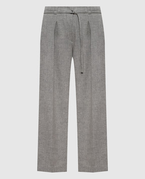 Brunello Cucinelli Серые брюки из шерсти и кашемира MB162P9050