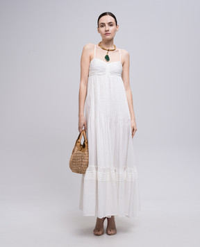 Twinset Біла сукня максі з логотипом 251LM2WDD