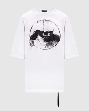 Ann Demeulemeester Белая футболка с принтом Dieter 2402MJTS0637FA206