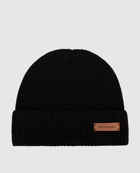 Trussardi Черная шапка с шерстью с логотипом E603C000002NXHK04K98