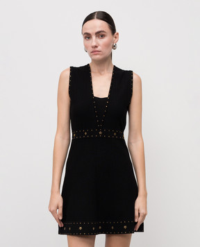 Twinset Чорна сукня міні з кристалами 252TP3272