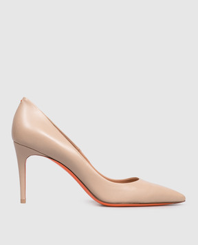 Santoni Бежевые кожаные туфли WDID70945HI2NSZA