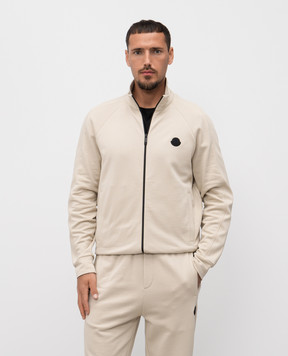 Moncler Бежевая спортивная куртка с нашивкой логотипа K20918G0001289AZY