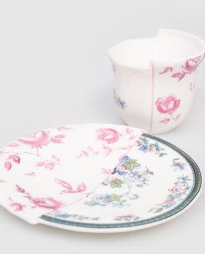 SELETTI Белый фарфоровый кофе набор Leonia с чашкой и блюдцем 09742