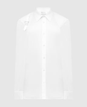 Alexander McQueen Белая рубашка с ремешком 828259QNAAX