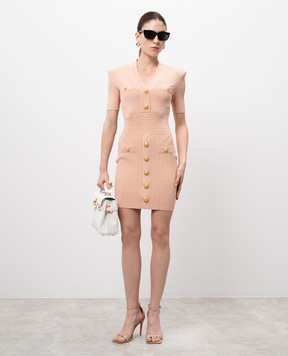 Balmain Розовое платье мини в узор EF1R6045KB07