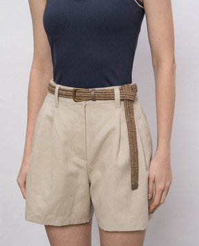 Brunello Cucinelli Бежевый плетеный ремень из рафии. M0NACC261