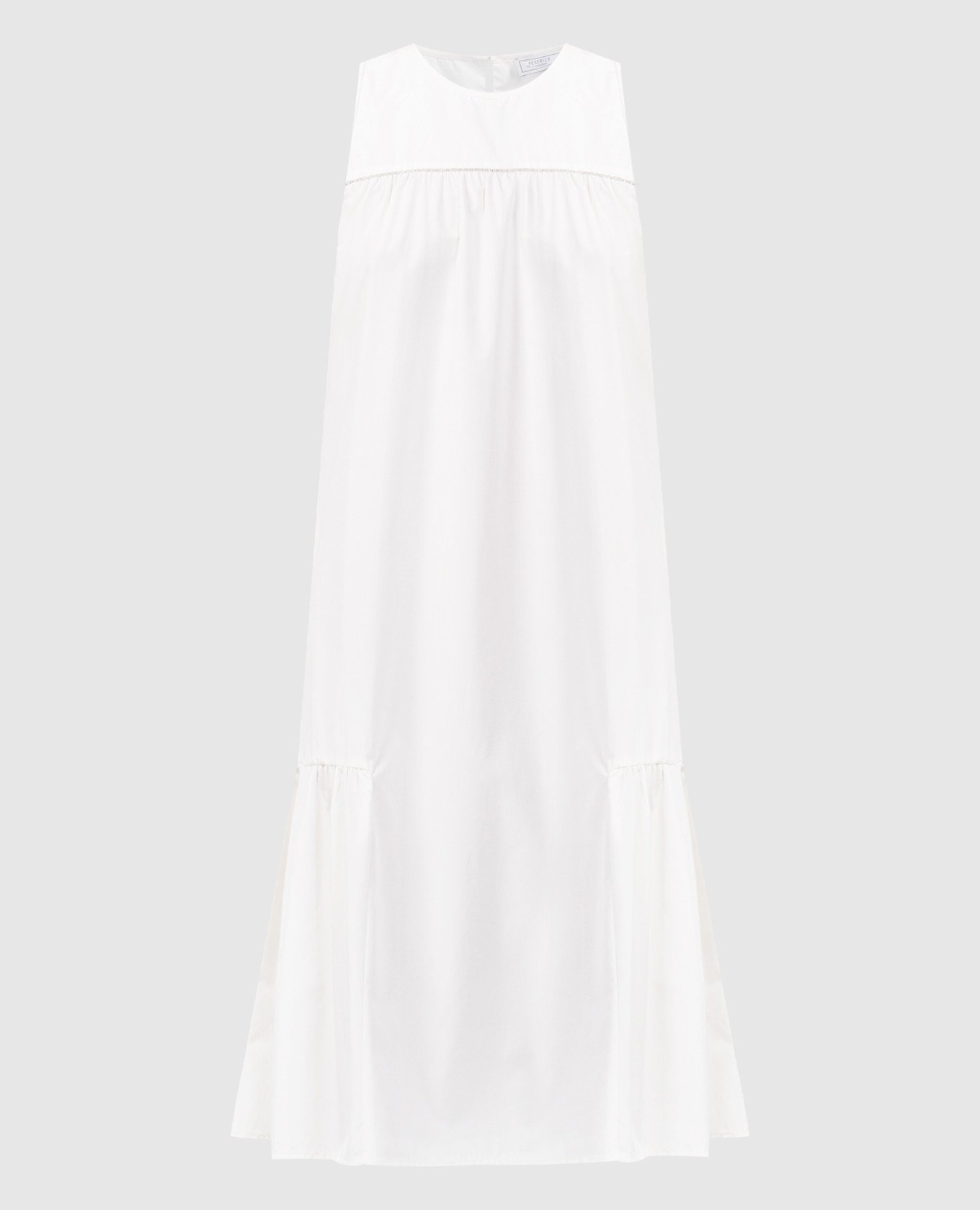 Белое платье с цепочкой мониль