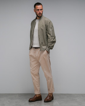 Brunello Cucinelli Зелений бомбер MD4796496