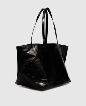 Alexander Wang Черная кожаная сумка-тоут с фактурным логотипом 20224T01L