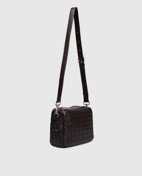 Bottega Veneta Коричневая кожаная сумка с плетением 755925V2HL1