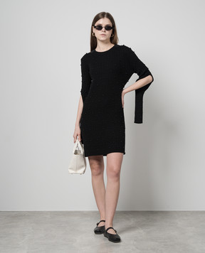 Helmut Lang Черное платье мини с бусинами O01HW721