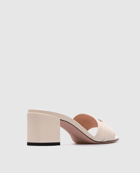 Bally Бежеві шкіряні мюлі Deco з логотипом WS550JVT169