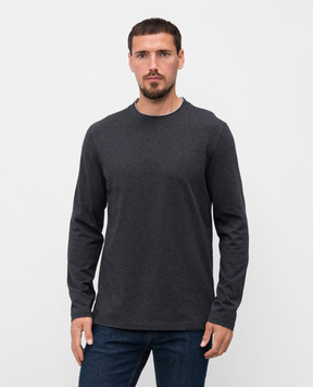 Brunello Cucinelli Сірий меланжевий лонгслів M0B137433