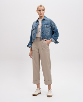 Max Mara Бежевые брюки PALIO с отворотами PALIO
