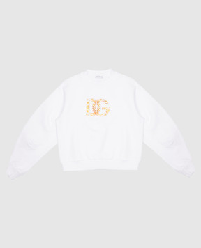 Dolce&Gabbana Дитячий білий світшот з вишивкою логотипа DG L5JWAWG7NUH6