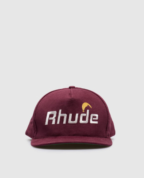 Rhude Бордовая вельветовая кепка CHEVAL RHFW24HA02012