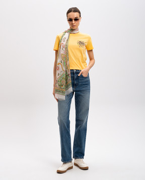 Etro Жовта футболка з вишивкою логотипа WRMA0006AK788