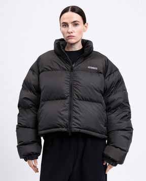 Vetements Сірий пуховик з вишивкою логотипа UH76PU200BW