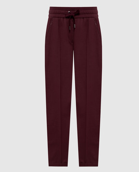 Brunello Cucinelli Бордовые спортивные штаны с цепочкой мониль MP827FB799