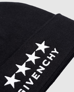 Givenchy Детская черная шапка с логотипом H30296
