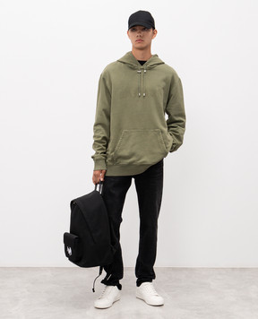 Balmain Худі кольору хакі з вишивкою логотипа FH1JT047BC72