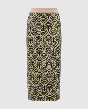 Max Mara Weekend Бежева спідниця міді LENA у візерунок LENA