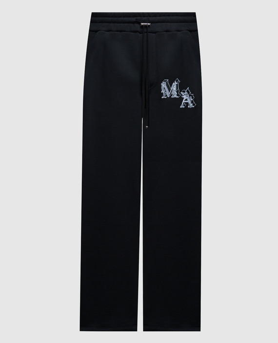 ANGEL black sweatpants with logo embroidery