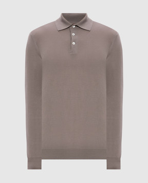Brunello Cucinelli Коричневое поло из шерсти и кашемира M2400295