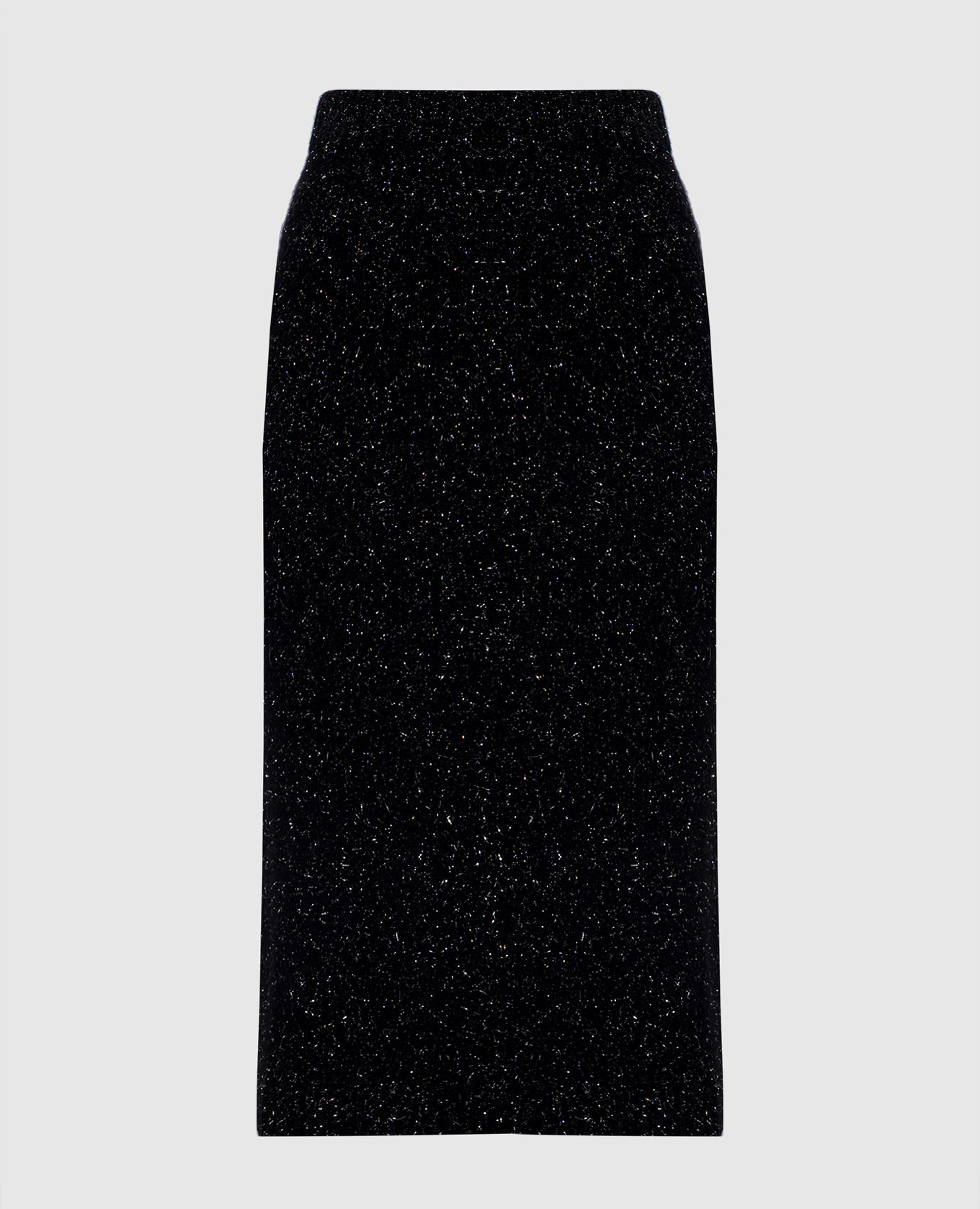 Черная юбка с шерстью и кашемиром с люрексом