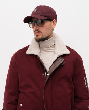 Brunello Cucinelli Бордовая кепка из шерсти и кашемира MY4499850